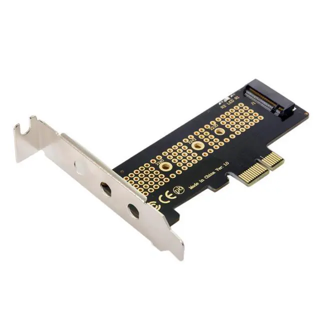 Alt view image 4 of 7 - Low Profile PCI-E 3.0 x4 Lane to M.2 NGFF M-Key SSD Nvme AHCI PCI Express Adapter Card