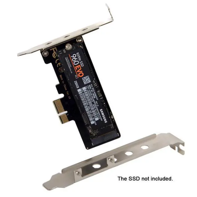 Alt view image 6 of 7 - Low Profile PCI-E 3.0 x4 Lane to M.2 NGFF M-Key SSD Nvme AHCI PCI Express Adapter Card