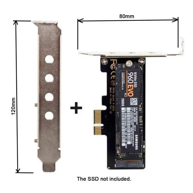 Alt view image 7 of 7 - Low Profile PCI-E 3.0 x4 Lane to M.2 NGFF M-Key SSD Nvme AHCI PCI Express Adapter Card