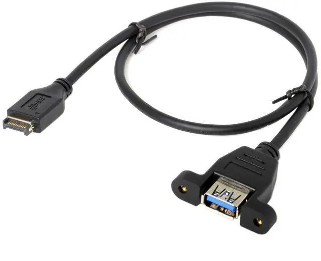 Main image of USB 3.1 Front Panel Header to USB 3.0 Type-A Female Extension Cable 50cm Panel Mount Type