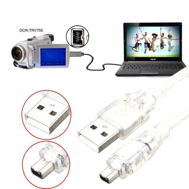 Alt view image 3 of 7 - USB Male to Firewire IEEE 1394 4 Pin Male iLink Adapter Cord Cable for Sony DCR-TRV75E DV