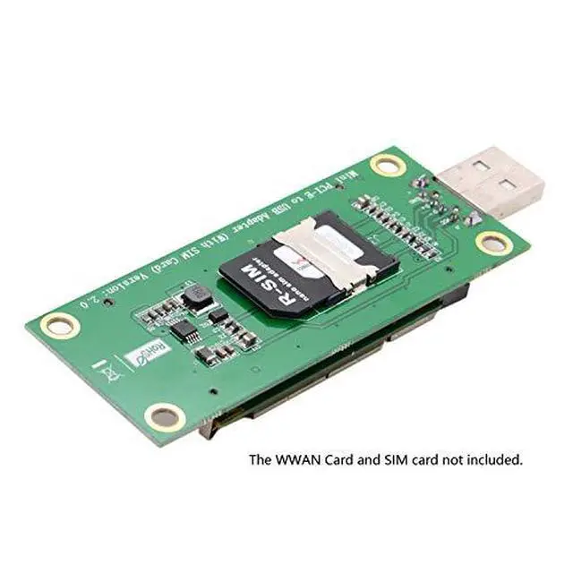 Alt view image 6 of 7 - Mini PCI-E WWAN to USB Adapter Card with SIM Card Slot Module Testing Tools LTE Card
