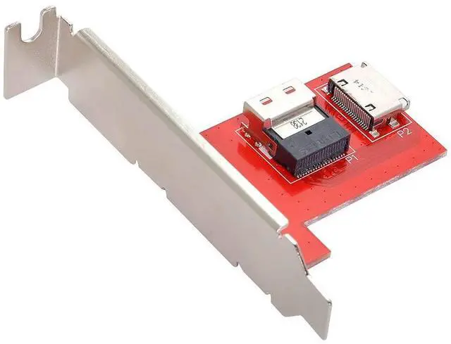 Main image of PCI-Express 4.0 Slimline SAS SFF-8654 to Oculink SFF-8611 SFF-8612 PCBA Female Adapter with Bracket
