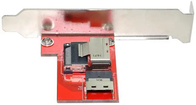 Main image of PCI-Express 4.0 Slimline SAS SFF-8654 to Mini SAS SFF-8087 PCBA Female Adapter with Bracket