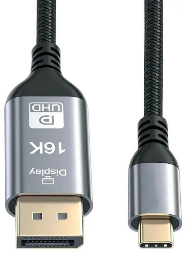 Main image of USB5.0 Type C USB-C 16K 8K USB4 Source to DisplayPort DP Displays Male HDTV Cable for Laptop Monitor 2.0m