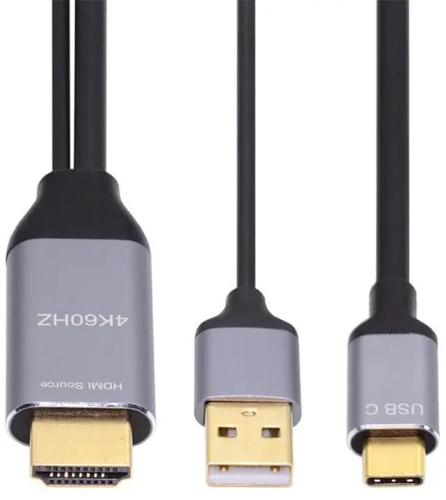 Main image of Reversible 4k@60hz HDMI 1.4 Source Male to USB 3.1 Type C USB-C Displays Male HDTV Cable for Laptop Monitor 1.8m