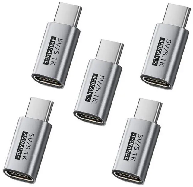Main image of 5pcs Type-C 5.1K Resistor PD Function Blocker Male to USB-C Female Extension with DC5V Protect Adapter Only for Power Charge
