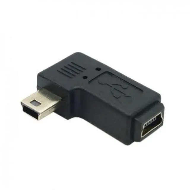 Alt view image 4 of 5 - 2pcs 90 Degree Left & Right Angled Mini USB 5 Pin Male to Female Extension Adapter