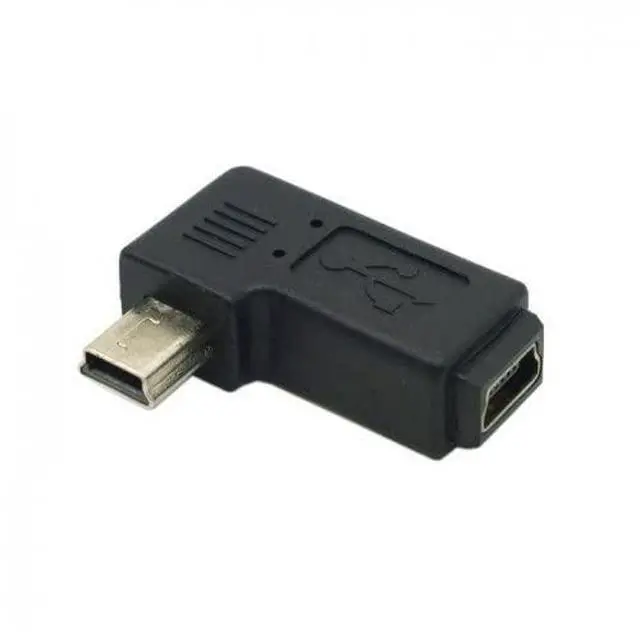 Alt view image 5 of 5 - 2pcs 90 Degree Left & Right Angled Mini USB 5 Pin Male to Female Extension Adapter