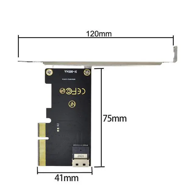 Alt view image 3 of 7 - PCI-E 4X to U.2 U2 Kit SFF-8639 to SFF-8654 Slimline SAS NVME PCIe SSD Adapter for Mainboard