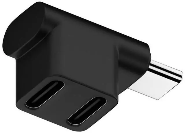 Main image of USB3.0 Type C Male 10Gbps to Dual Female Power Data Splitter Adapter Up Angled Compatible with Steam Deck Laptop