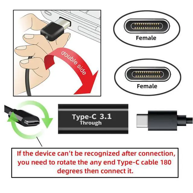 Alt view image 2 of 7 - USB3.0 Type C Male 10Gbps to Dual Female Power Data Splitter Adapter Up Angled Compatible with Steam Deck Laptop