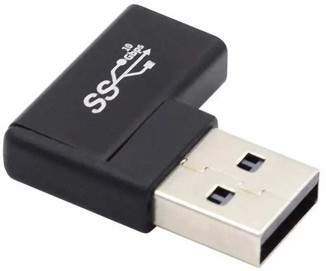 Main image of 90 Degree Horizontal Right Angled Female USB-C Type C to A Male USB 3.0 Data Charge Adapter Flat for Laptop Desktop