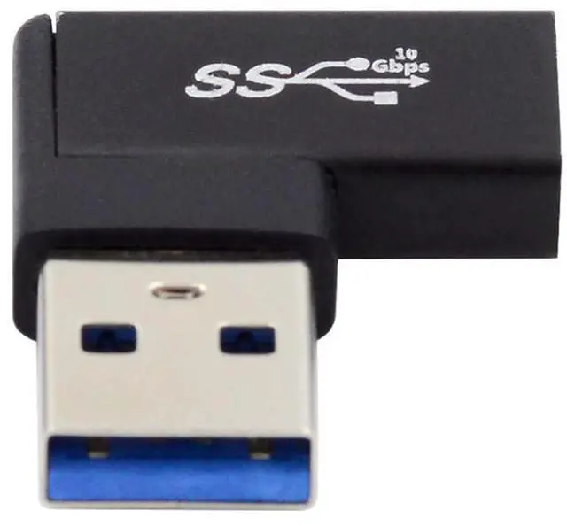 Main image of Female USB-C Type C to A Male USB 3.0 Data Charge Adapter 90 Degree Flat Horizontal Left Angled for Laptop Desktop