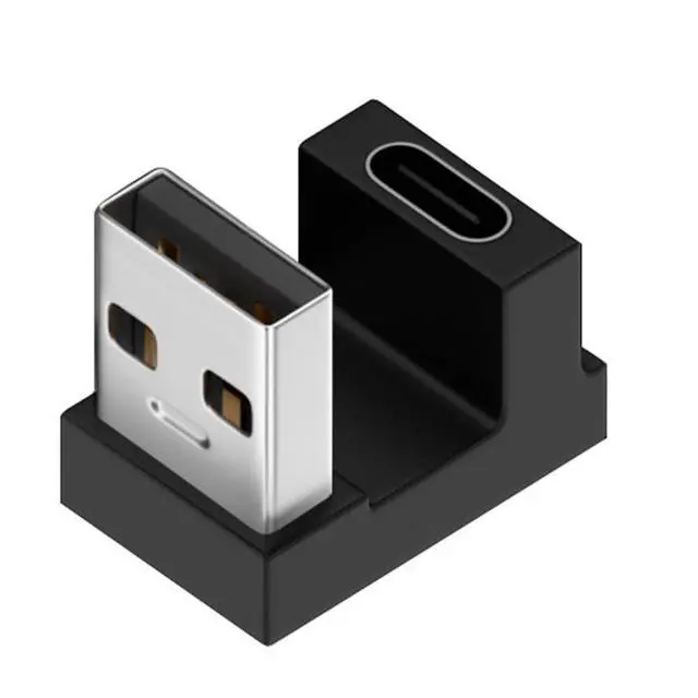 Alt view image 7 of 7 - Up Opposite U Shape Back Angled Female USB-C Type C to A Male USB 3.0 Data Charge Adapter for Laptop Desktop