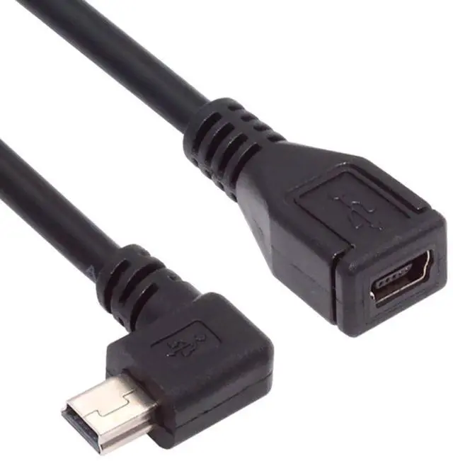 Main image of 90 Degree Left Angled Mini USB 5Pin Male to Female Extension Cable for GPS Camera 30cm