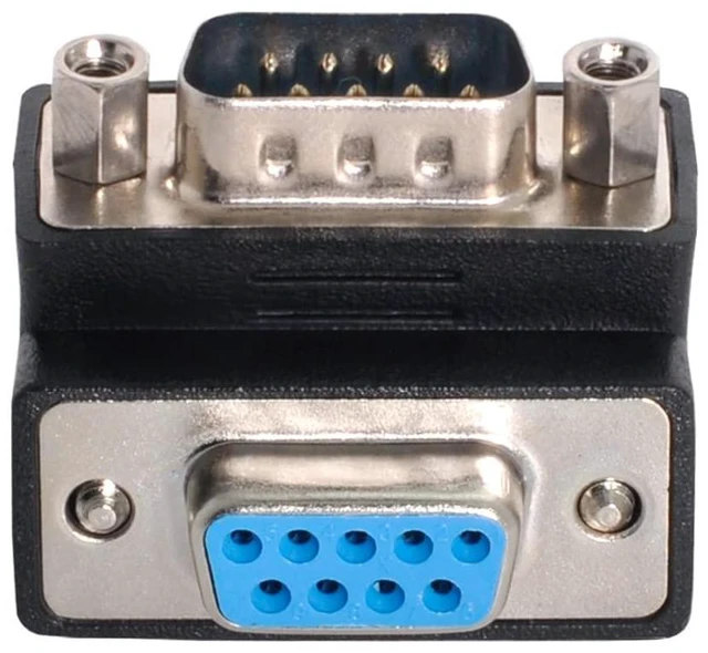 Alt view image 3 of 5 - chenyang RS232 9Pin DB9P Male to Female D-SUB Up Angled 90 Degree Type Extension Adapter Thumbscrew Type