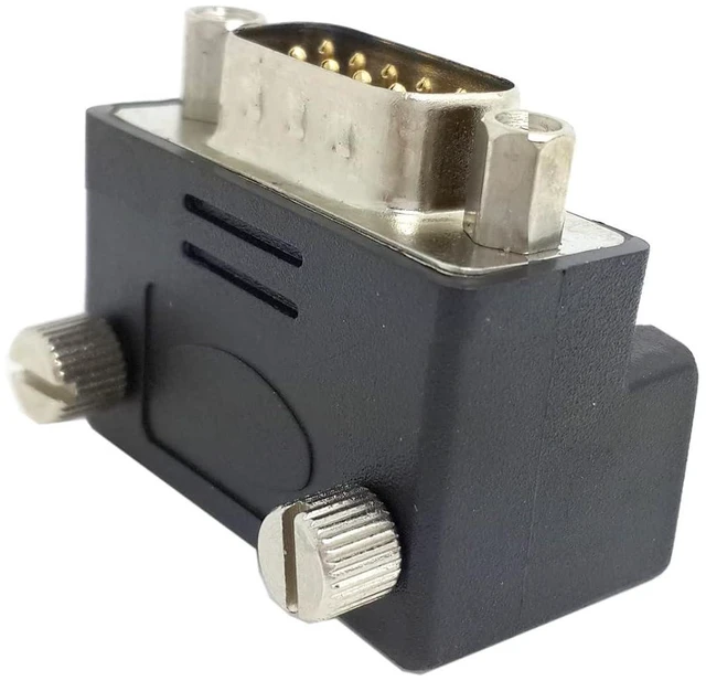 Alt view image 4 of 5 - chenyang RS232 9Pin DB9P Male to Female D-SUB Up Angled 90 Degree Type Extension Adapter Thumbscrew Type