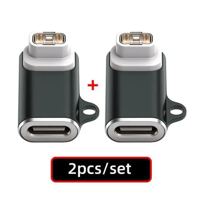 Alt view image 2 of 7 - 2-Pack USB-C Female Smart Watch Charging Adapter to 3-Pin Compatible with Gaochi Pace Pro Watch Adapter (Gray)
