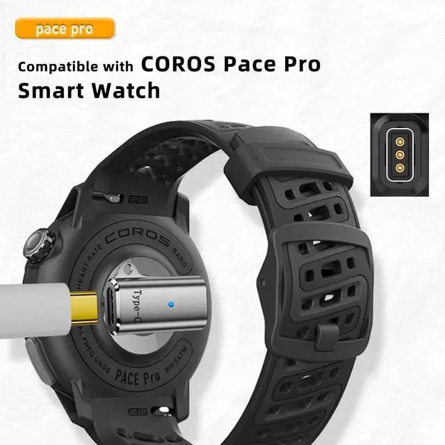 Alt view image 5 of 7 - 2-Pack USB-C Female Smart Watch Charging Adapter to 3-Pin Compatible with Gaochi Pace Pro Watch Adapter (Gray)