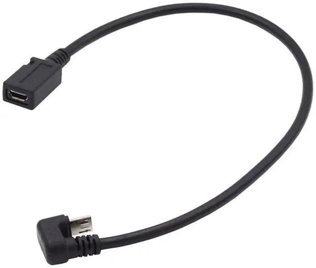 Main image of Micro USB 2.0 5Pin Male to Female Extension Power Data Cable Opposite U Shape Back Angled Type for Laptop Phone