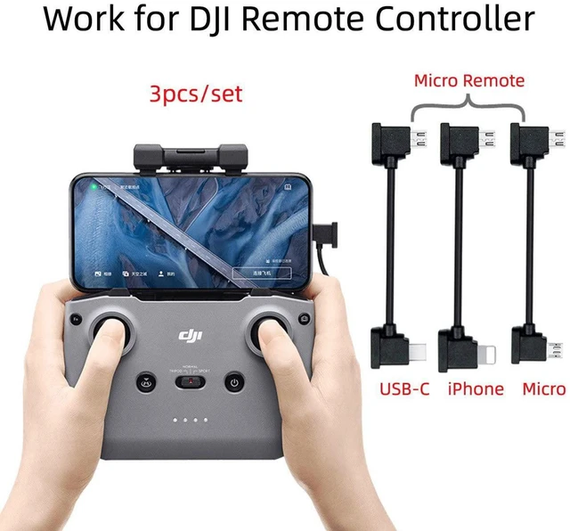 Alt view image 7 of 7 - 3pcs/Set Remote Controller Data Cable Type-C & Micro & to Micro USB for Mavic Pro Platinum Mavic Park RC Accessories