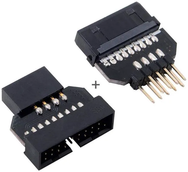 Main image of 1set Reversible USB 2.0 9Pin Housing to Motherboard USB 3.0 20pin Header Female Adapter