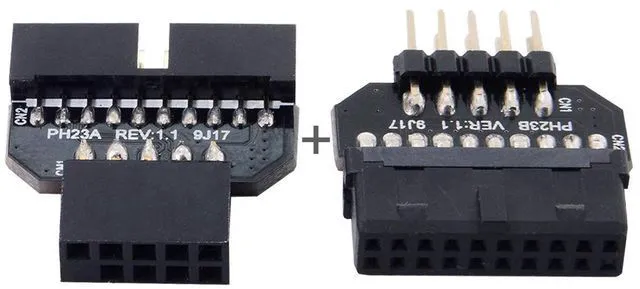 Alt view image 6 of 6 - 1set Reversible USB 2.0 9Pin Housing to Motherboard USB 3.0 20pin Header Female Adapter