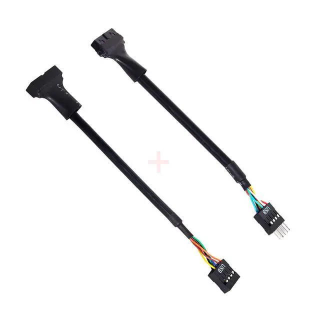 Alt view image 4 of 6 - 2pcs USB 2.0 9Pin to USB 3.0 20pin Housing Header Female Cable Reversible for Motherboard