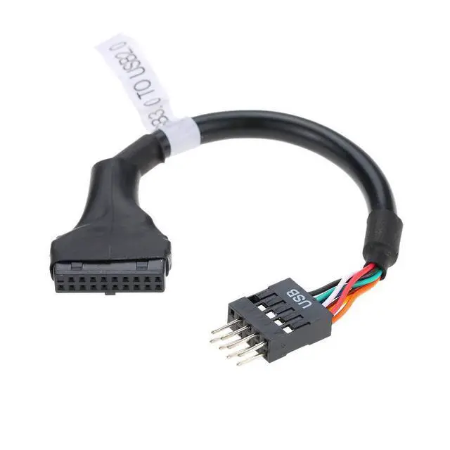 Alt view image 5 of 6 - 2pcs USB 2.0 9Pin to USB 3.0 20pin Housing Header Female Cable Reversible for Motherboard