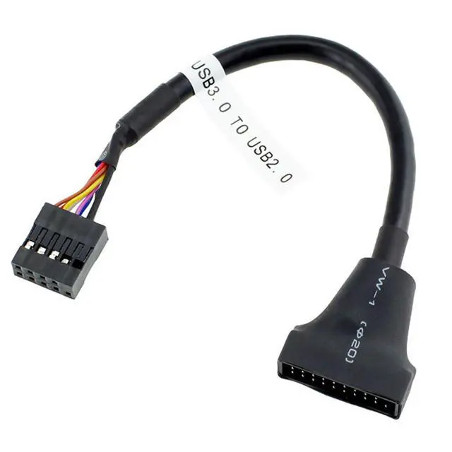 Alt view image 6 of 6 - 2pcs USB 2.0 9Pin to USB 3.0 20pin Housing Header Female Cable Reversible for Motherboard
