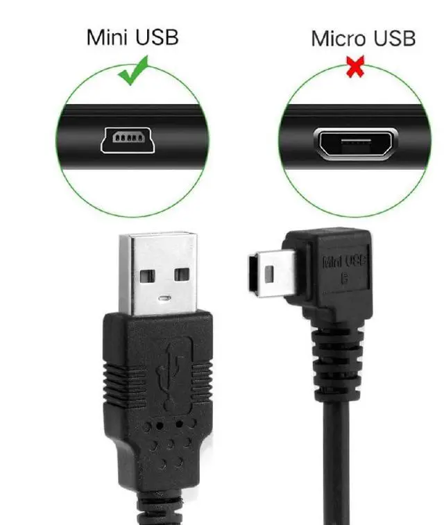 Alt view image 6 of 7 - Mini USB B Type 5pin Male Left Angled 90 Degree to USB 2.0 Male Power Data Cable 1.8M