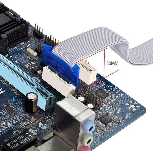 Main image of PCI-E Express 1X Slot Riser Card Extender Extension Ribbon Flex Relocate Cable 20cm