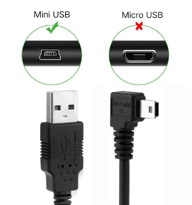 Alt view image 5 of 7 - Mini USB B Type 5pin Male Right Angled 90 Degree to USB 2.0 Male Power Data Cable 5M