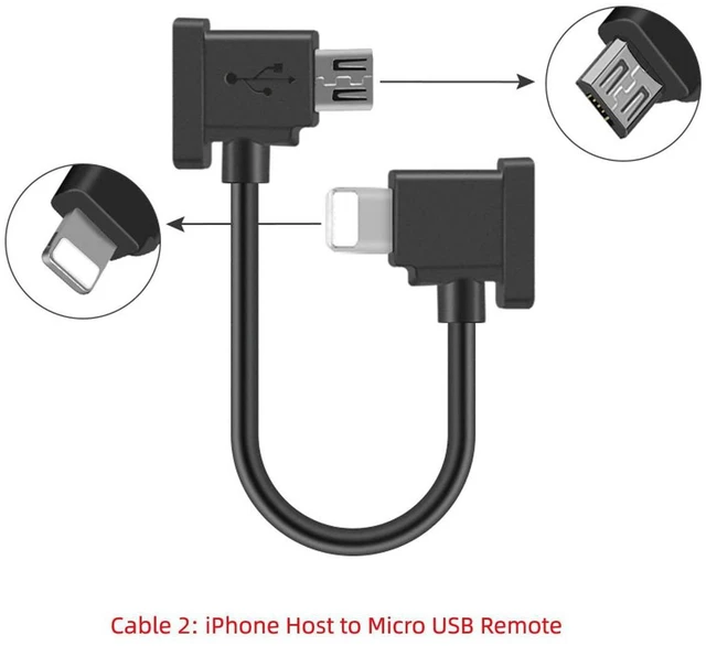 Alt view image 5 of 7 - 3pcs/Set Remote Controller Data Cable Type-C & Micro & to Micro USB for Mavic Pro Platinum Mavic Park RC Accessories