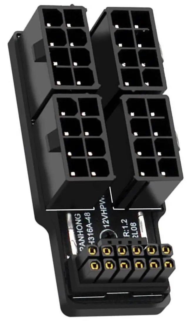 Main image of ATX3.0 PCI-E 5.0 Power Modular 90 Degree 12VHPWR Down Angled Adapter to Four ATX 8P for 4080 5090TI 16Pin 12+4P Graphics Card