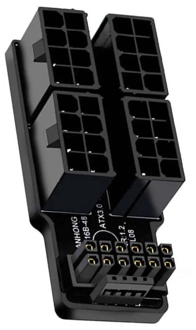 Main image of Up Angled 90 Degree ATX3.0 PCI-E 5.0 Power Modular 12VHPWR Adapter to Four ATX 8P for 4080 5090TI 16Pin 12+4P Graphics Card