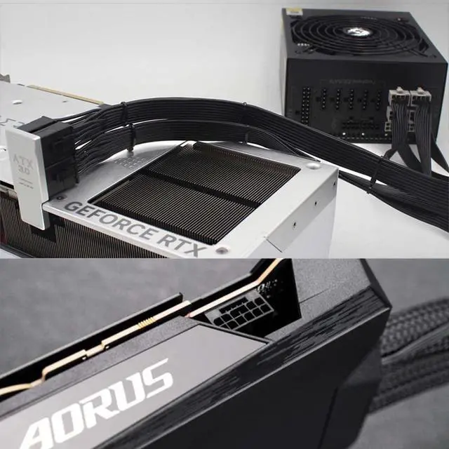 Alt view image 4 of 7 - Up Angled 90 Degree ATX3.0 PCI-E 5.0 Power Modular 12VHPWR Adapter to Four ATX 8P for 4080 5090TI 16Pin 12+4P Graphics Card