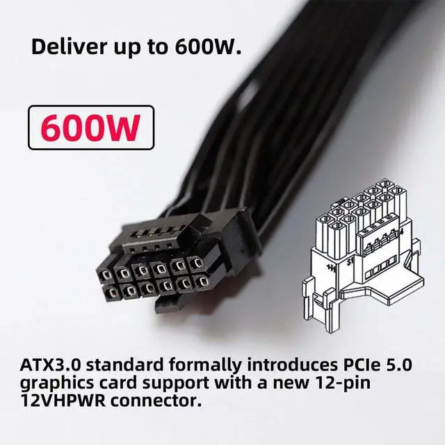 Alt view image 6 of 7 - Up Angled 90 Degree ATX3.0 PCI-E 5.0 Power Modular 12VHPWR Adapter to Four ATX 8P for 4080 5090TI 16Pin 12+4P Graphics Card