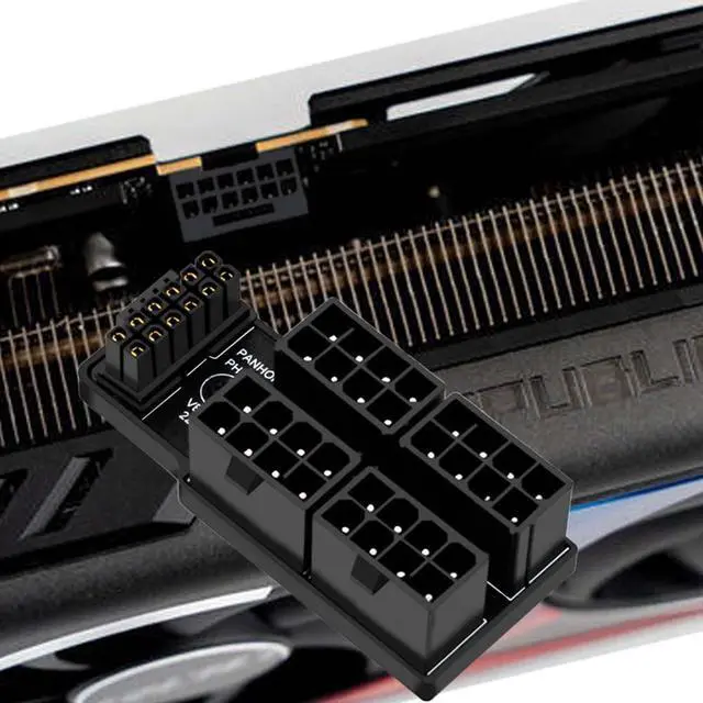 Alt view image 7 of 7 - Up Angled 90 Degree ATX3.0 PCI-E 5.0 Power Modular 12VHPWR Adapter to Four ATX 8P for 4080 5090TI 16Pin 12+4P Graphics Card