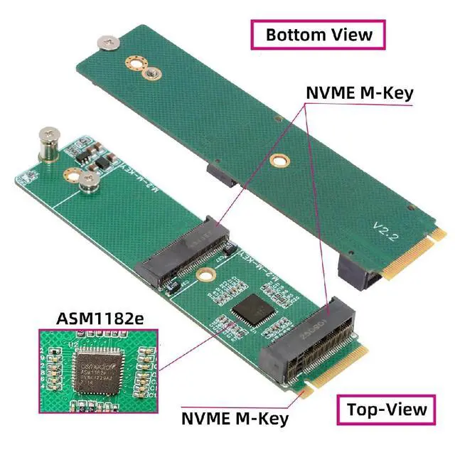 Alt view image 2 of 7 - M.2 NVME Expansion Card Adapter Daul Port,PCIE M-Key 1 to 2 M-Key NVME SSD Card Adapter for 2230/2280mm SSD