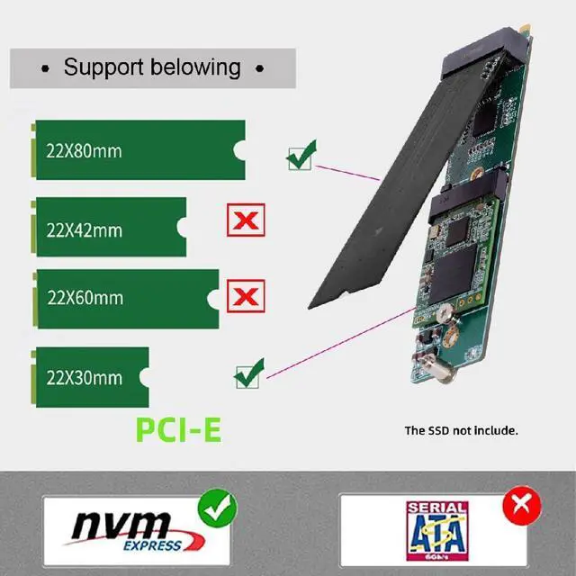 Alt view image 5 of 7 - M.2 NVME Expansion Card Adapter Daul Port,PCIE M-Key 1 to 2 M-Key NVME SSD Card Adapter for 2230/2280mm SSD