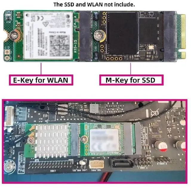 Alt view image 3 of 7 - M.2 NVME Expansion Card Adapter Daul Port,NVME M-Key 1 to 2 M-Key SSD/E-Key Wireless Card Adapter for 2230mm