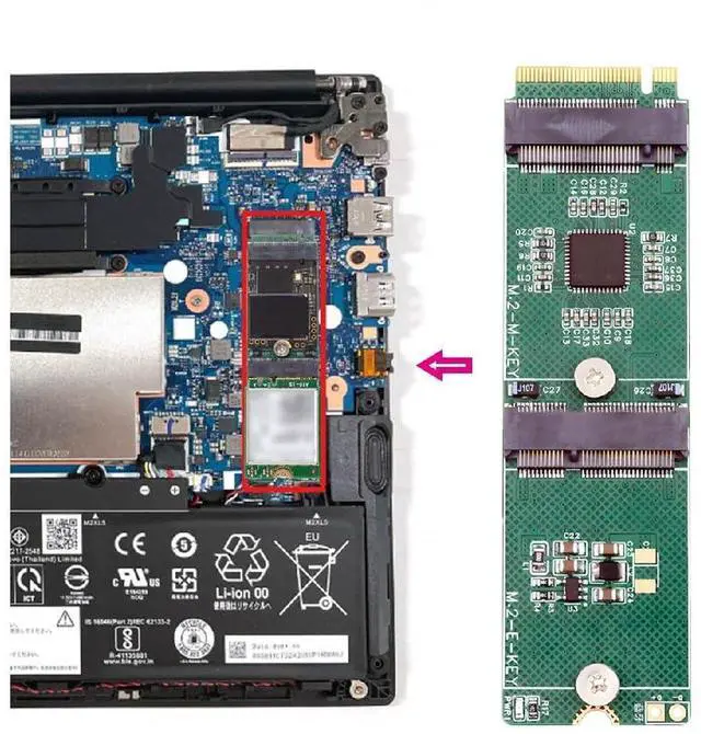 Alt view image 4 of 7 - M.2 NVME Expansion Card Adapter Daul Port,NVME M-Key 1 to 2 M-Key SSD/E-Key Wireless Card Adapter for 2230mm