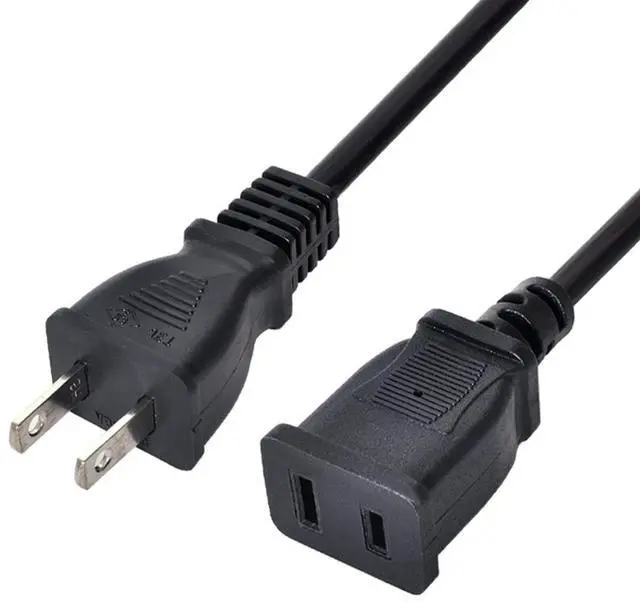 Main image of Straight Connector USA Outlet Saver Power Extension Cord Cable 2-Prong 2 Outlets for NEMA 1-15P to NEMA 1-15R 50cm