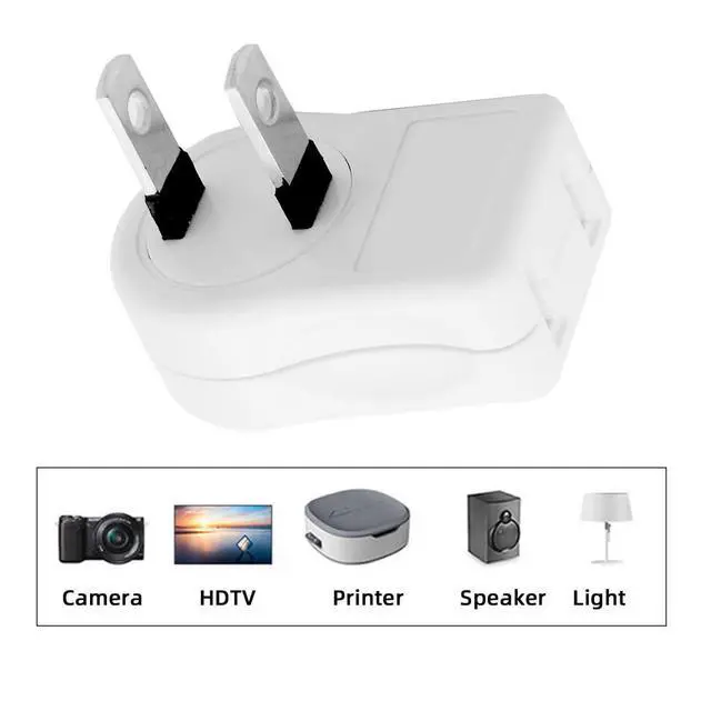 Alt view image 7 of 7 - NEMA 1-15P USA Outlet Saver Power Extension Adapter 2-Prong 2 Outlets 90 Degree (Up Down Angled)
