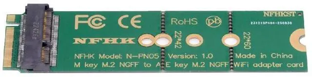 Main image of WiFi Riser Card NGFF Key-E Wireless Networking Card to M.2 NGFF Key-M NVME SSD Adapter Compatible with Wifi6 WIFI7