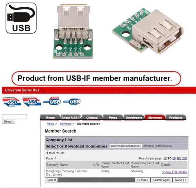 Alt view image 4 of 7 - 5-piece Set of DIY OEM USB-A 2.0 Female with PCB Board 5Pin Contact (Curled Edge) Assembly Solder Type