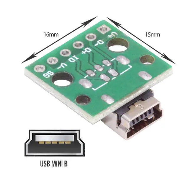Alt view image 2 of 7 - 5-piece Set of DIY OEM USB2.0-MINI Female with PCB Board 6Pin Contact (Horizontal) Assembly Solder Type