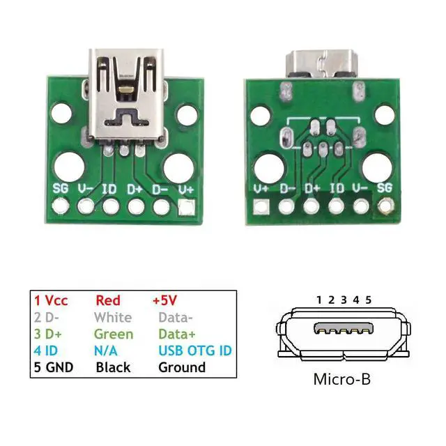 Alt view image 4 of 7 - 5-piece Set of DIY OEM USB2.0-MINI Female with PCB Board 6Pin Contact (Horizontal) Assembly Solder Type